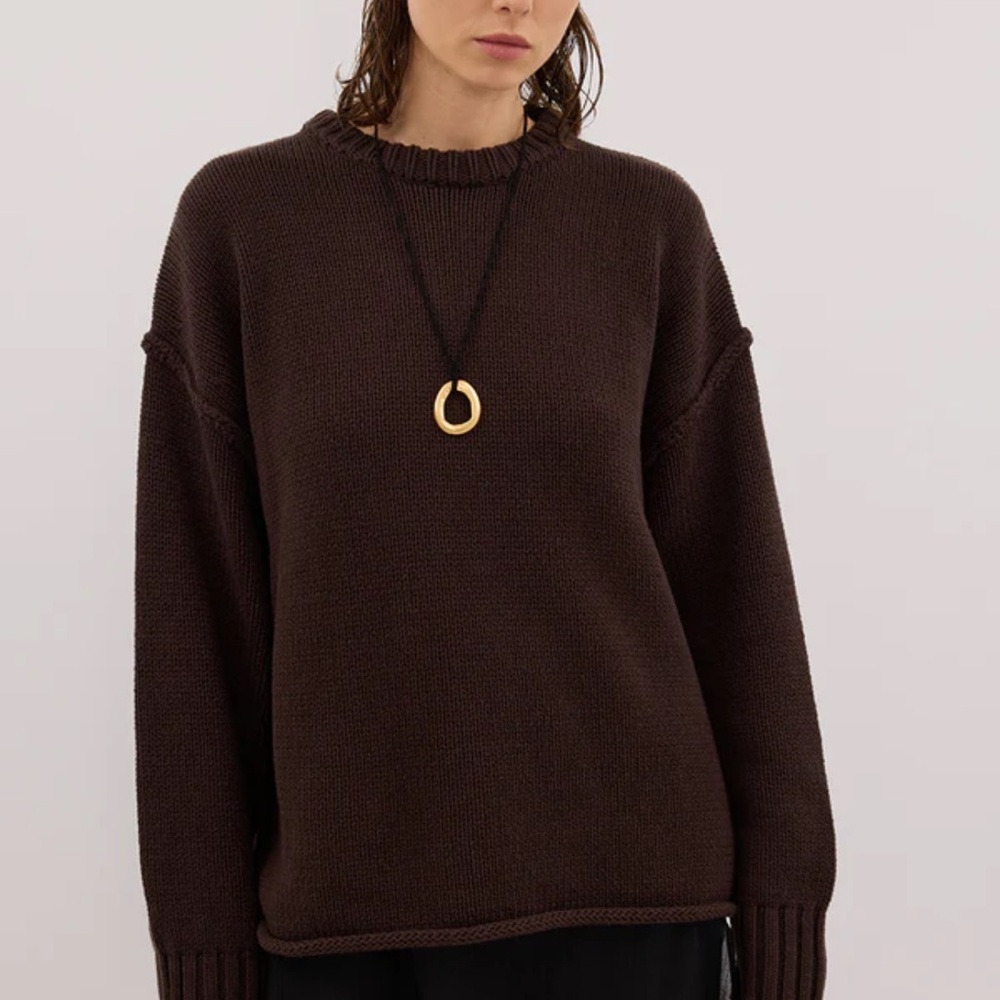 ROY CHOC OVERSIZED LONGLINE KNIT JUMPER